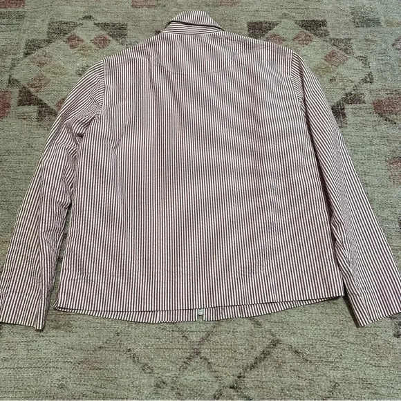 Garnet hill• Red and white striped zipper top size 4 100% cotton blouse - Picture 6 of 10